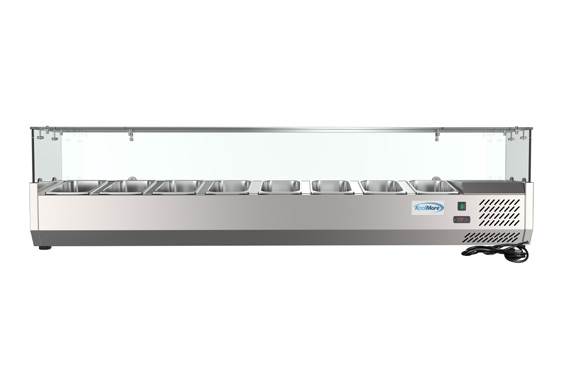 Product image #8 for KoolMore 71-Inch Refrigerated Countertop Condiment Prep Station with 8 1/3 Pan Capacity