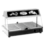 Thumbnail image #1 for Equipex LLC Roller Grill WDL-100 Countertop Hot Food Display Warmer, 1 Shelf, Stainless Steel, Plexiglass Top and Doors