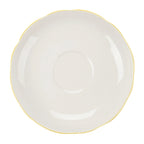 Thumbnail image #1 for CAC China Seville SC-36G Ceramic Round Saucer, 4-1/2-Inch, Scalloped Edge, Gold Band Case of 3 Dozen