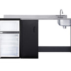 Thumbnail image #1 for Summit Commercial CK72ADARBFNCK 72-Inch Barrier-Free Kitchenette with Right-Side Sink and Faucet, Stainless Countertop, Refrigerator-Freezer