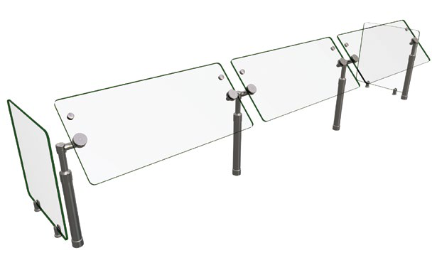 Product image #2 for Hatco Flav-R-Shield B950SWIVEL-96 Adjustable Swivel Single-Sided Self-Service 3-Bay Food Shield