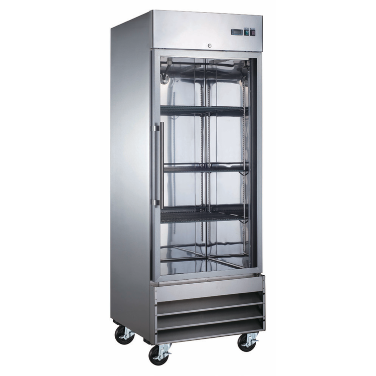 Product image #3 for Black Diamond 1-Section Glass Door Reach-In Refrigerator, 23 Cu. Ft., Self-Contained Bottom Mount