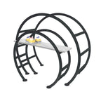 Thumbnail image #1 for Eastern Tabletop 1750ACMB 3-Level Circular Tabletop Display with 3 Acrylic Shelves, Black Stainless Steel, 23.5"W x 9.5"D x 21"H