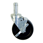 Thumbnail image #1 for New Age C447 Swivel Stem Caster with Brake, 5-Inch Polyolefin Wheel, 200 lb Capacity