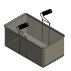 Thumbnail image #1 for Arcobaleno Pasta Equipment APCB1 Pasta Cooker Basket, Size #1, Rectangular Stamped Stainless Steel, Industrial Handle