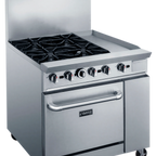 Thumbnail image #2 for Dukers Appliance Co., USA Ltd. DCR36-4B12GM 36" Gas Range with 4 Open Burners, 12" Griddle, Standard Oven, Stainless Steel Exterior