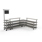 Thumbnail image #1 for Steelite Mogogo, Modular MGCMLB14GSXW Canopy Breakfast Bar Station, Gray, 130"W x 100"D x 95"H