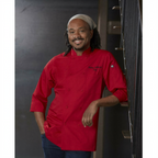 Thumbnail image #1 for Chef Works Morocco JLCL-LIM-5XL Double-Breasted Chef Coat, 3/4 Sleeve, Lime, 5XL