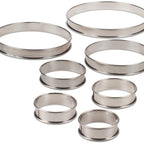 Thumbnail image #2 for JB Prince M574 100 Flan Ring, 4" Diameter x 1" High, Round Stainless Steel with Rolled Edges