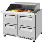 Thumbnail image #1 for Turbo Air Super Deluxe TST-48SD-18-D4-FB-N-SL Sandwich/Salad Prep Refrigerator, 48-3/8"W, 4 Drawers, 18-Pan Top
