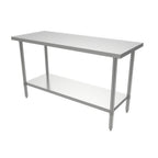Thumbnail image #1 for ATSMFG MET MET-WTH-2460 ATS MFG Heavy-Duty Stainless Steel Work Table, 60"W x 24"D x 35"H, 16/304 Top, 18/430 Undershelf & Legs