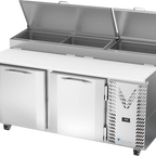 Thumbnail image #1 for Victory Refrigeration VPP67HC Pizza Prep Table, 2-Section, 67" Wide, Self-Contained, Stainless Steel