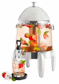 Product image #5 for Winco 3-1/8 Gallon Clear Polycarbonate Beverage Dispenser with Stainless Steel Lid and Ice Core