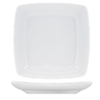 Thumbnail image #1 for International Tableware Dover DO-9S Porcelain Square Plate, 9", Wide Rim, Rolled Edge, European White 1 Dozen