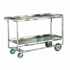 Thumbnail image #1 for Lakeside Manufacturing 758 Stainless Steel Utility Cart, 2 Solid Shelves, U-Handle, 700 lb Capacity