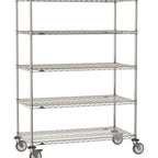 Thumbnail image #1 for Metro Super Erecta SE-2154S-68-M5 Mobile Wire Shelving Unit, 54"W x 21"D x 68"H, 900 lb. capacity per unit, 1" shelf adjustment, (5) wire shelves