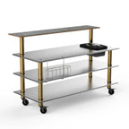 Thumbnail image #1 for Steelite International Mogogo, Modular MGCMLC06GBXW 4-Tier Modular ProBar Station, Stainless Steel Top, 71"W x 40"D x 47.5"H