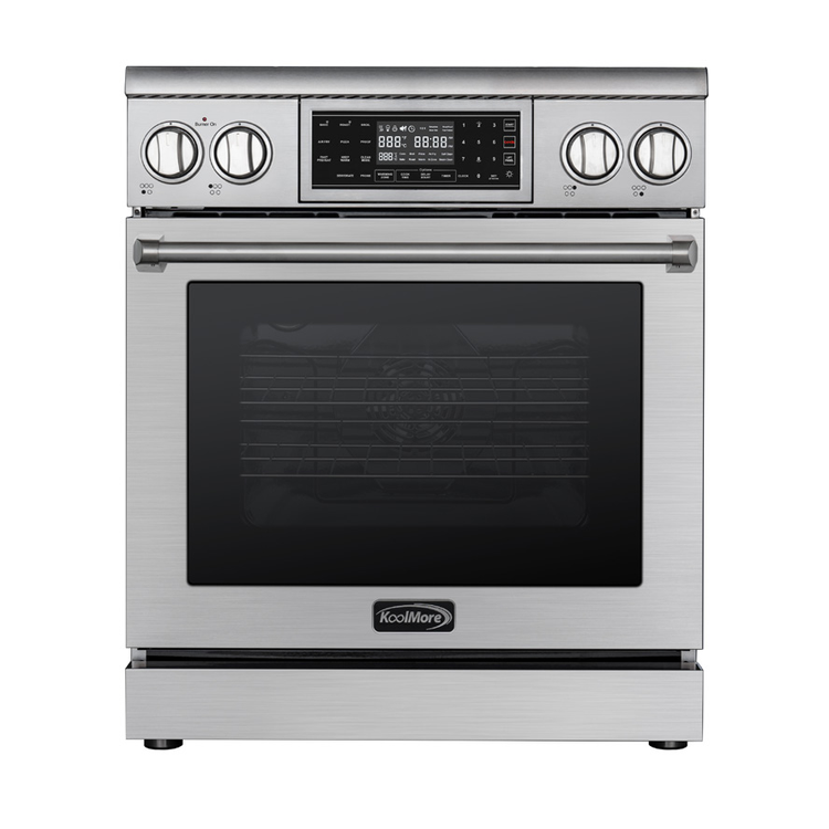 Product image #2 for KoolMore 30-Inch Freestanding Stainless Steel Professional Electric Range with Tilt Panel and Digital Controls