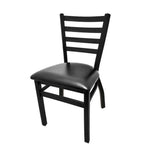 Thumbnail image #1 for Oak Street ST2160 Stackable Dining Chair with Ladder Back, Vinyl Upholstered Seat and Black Powder-Coated Steel Frame