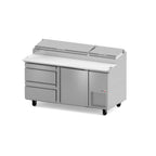 Thumbnail image #1 for Fagor Refrigeration FPT-67-D2 Refrigerated Pizza Prep Table, 67-1/4"W, 1 Door, 2 Drawers, Self-Contained Refrigeration