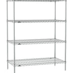 Thumbnail image #1 for Metro Super Erecta SE-3072C-63-S4 Wire Stationary Starter Shelving Unit, 72"W x 30"D x 63"H, Chrome, 4 Shelves