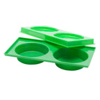 Thumbnail image #1 for Alegacy Foodservice Products 497FGC Rectangular Plastic Egg Tray, 2-Compartment, with Lid, Stackable, Green, 10-1/4" x 5-3/8" x 2" Case of 12