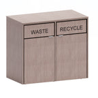 Thumbnail image #1 for Axis Designs Micro Market Fixtures WR-SD-DBL Indoor Top-Drop Waste Receptacle, Wood-Grain, Double Swing Door