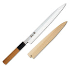 Thumbnail image #1 for Korin Inc Suisin HSU-IHYYA-270 Yanagi Knife, 10-1/2-Inch Stainless Steel Blade, Forged, Wood Handle, Right-Handed Single-Sided Edge