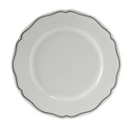 Thumbnail image #1 for Tuxton China Charleston SBA-122 Porcelain Plate, 12-1/4" Round, Scalloped Edge, Medium Rim, White with Blue Band 1 Dozen