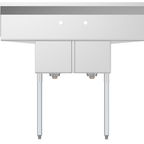 Thumbnail image #6 for Koolmore SB121610-12B3 48-Inch 2-Compartment Stainless Steel Sink with Left and Right Drainboards and Backsplash