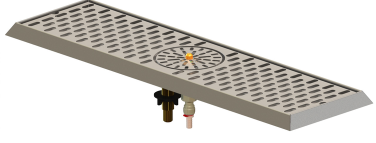 Product image #5 for Perlick C18000 Series 26-3/4 Inch Surface-Mount Stainless Steel Drip Tray Trough with Center Glass Rinser