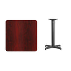 Thumbnail image #2 for Flash Furniture XU-MAHTB-3030-T2222-GG Square Mahogany Laminate Dining Table, 30"W x 30"D, Four-Point Pedestal Base
