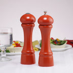 Thumbnail image #2 for Chef Specialties Autumn Hues 08900 Wood Pepper Mill & Salt Shaker Set, 8" High, Butternut Orange