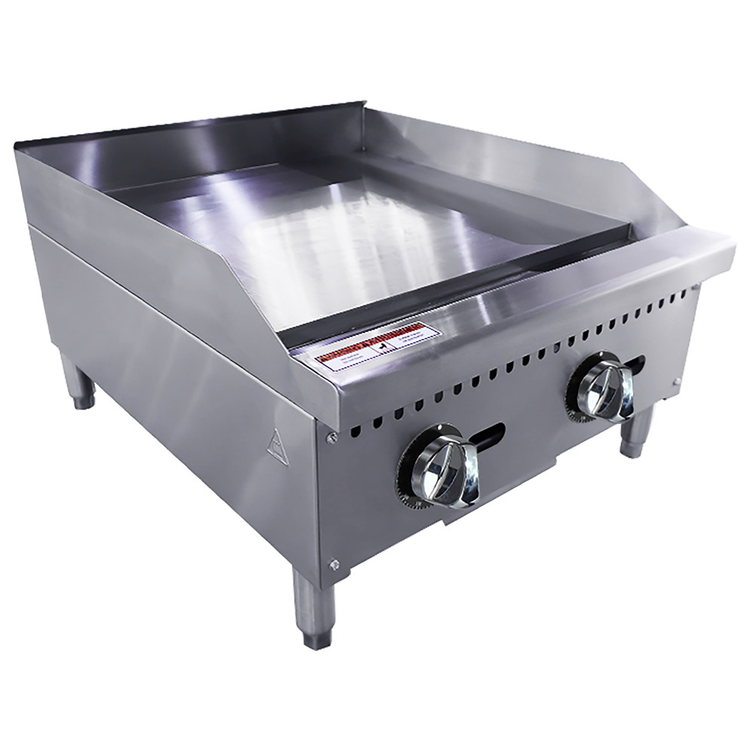 Product image #2 for Black Diamond 24-Inch Countertop Thermostatic Gas Griddle with Smooth Steel Plate, 60,000 BTU, LP Convertible