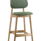 Thumbnail image #1 for G & A Commercial Seating 9615-FP Commercial Bar Stool, Armless, Upholstered Padded Back and Seat, European Beechwood Frame