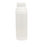 Thumbnail image #1 for TableCraft Products Dual-Way 11663C3F Clear Wide-Mouth Squeeze Bottle, 16 oz, Triple-Tip Cap Case of 12