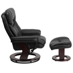 Thumbnail image #2 for Flash Furniture BT-7821-BK-GG Black Upholstered Swivel Recliner with Ottoman and Integrated Headrest