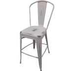 Thumbnail image #1 for Oak Street Smokestack OD-BM-0001-WHT Indoor/Outdoor Metal Bar Stool, Armless, Footrest, Distressed White Finish