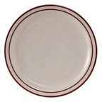 Thumbnail image #1 for Tuxton China Bahamas TBS-016 Ceramic Plate, 10-1/2" Round, Narrow Rim, American White/Eggshell with Brown Speckle 1 Dozen