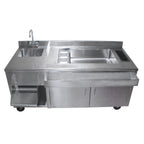 Thumbnail image #1 for IMC/Teddy BRS-1 68" Stainless Steel Bar Station with Sink, Ice Bin, Front Bottle Well & Gooseneck Faucet