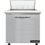 Thumbnail image #2 for Continental Refrigerator SW32N8C 1-Door Stainless Steel Refrigerated Sandwich Prep Table, 8-Pan Top, 32" Wide
