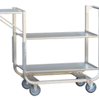 Thumbnail image #1 for Steril-Sil Company FPS-302 Two-Shelf Stainless Steel Food Processing Cart, 40"W x 22"D x 37"H