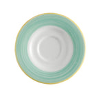 Thumbnail image #1 for G.E.T. Corona, Calypso PA1603900124 Round Porcelain Coffee/Espresso Saucer, 5", Yellow Edge Case of 2 Dozen