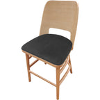 Thumbnail image #1 for Oak Street Aurora BW-0439-NT-BLK Bar Stool with Black Vinyl Upholstered Seat, Wood Back and Frame, Natural Clear Coat Finish