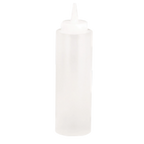 Thumbnail image #1 for TableCraft Products 112C-1 12 oz Clear Polypropylene Squeeze Bottle with Natural Cone Tip, 38mm Opening Case of 12