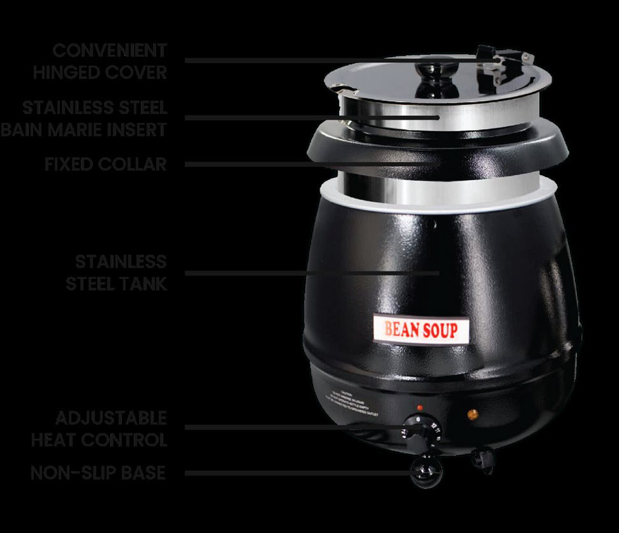 Product image #1 for Sapphire 10-Quart Stainless Steel Countertop Soup Kettle Warmer