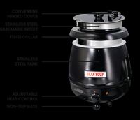 Sapphire 10-Quart Stainless Steel Countertop Soup Kettle Warmer