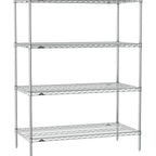 Thumbnail image #1 for Metro Super Erecta SE-3036C-63-S4 Wire Stationary Starter Shelving Unit, 36"W x 30"D x 63"H, Chrome, 4 Shelves