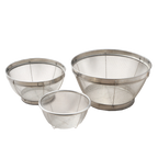 Thumbnail image #1 for Korin Inc TK-401-04-C Round Stainless Steel Mesh Colander Set, 3-Piece, Small/Medium/Large