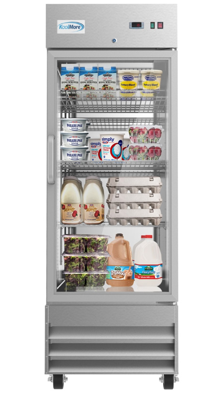 Product image #7 for KoolMore 29-Inch One-Section Glass Door Reach-In Refrigerator, 21 Cu. Ft., Bottom-Mount Self-Contained, Stainless Steel